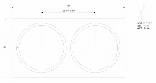 ZELA Tiltz 2 Adapter Plates Double Rectangular - Dimensions